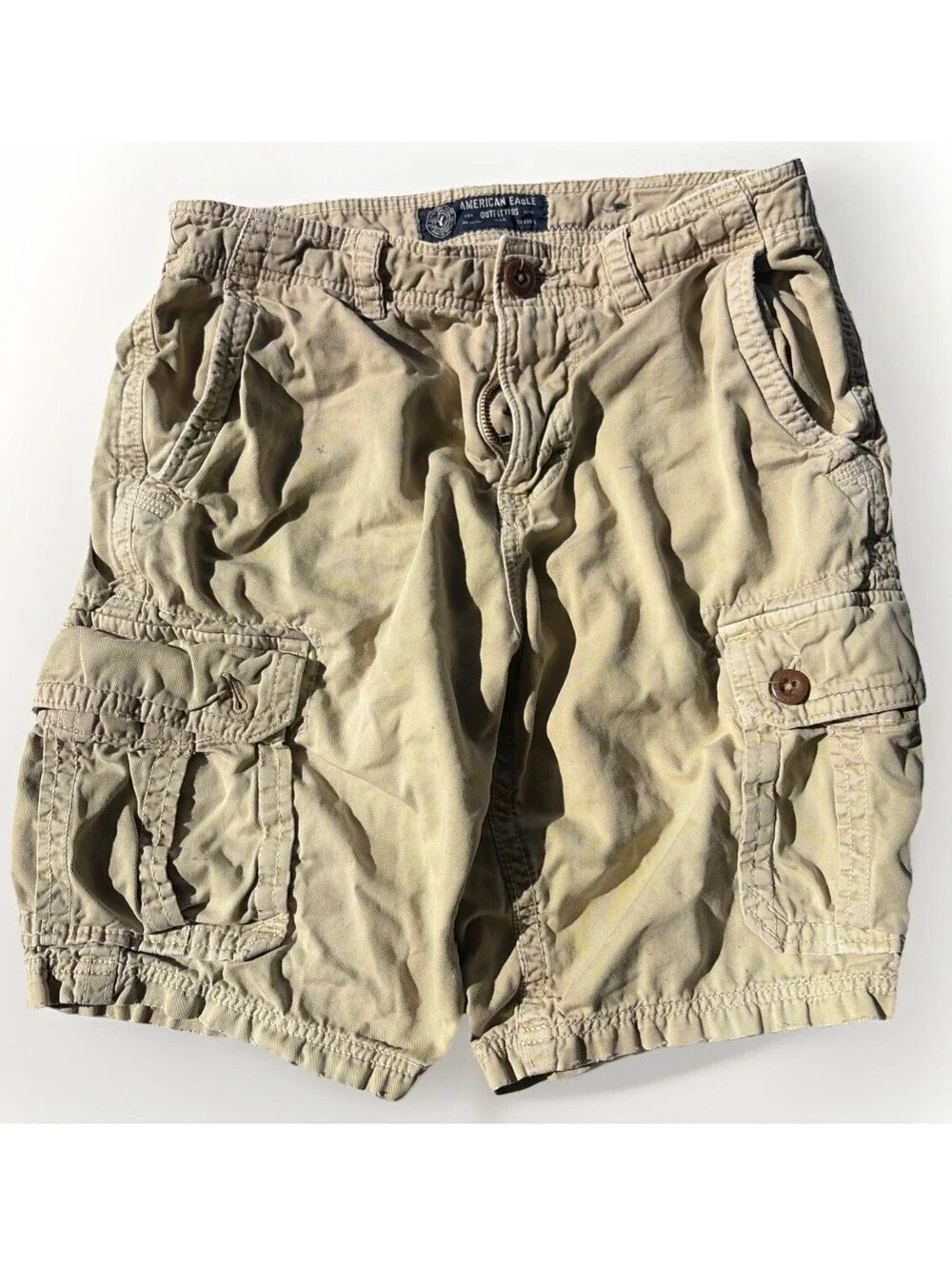 Vintage American Eagle Outfitters Cargo Shorts Mens Size 30 Tan Khaki Classic￼
